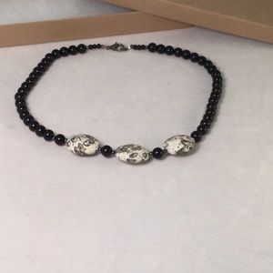 Beaded Black and White Necklace